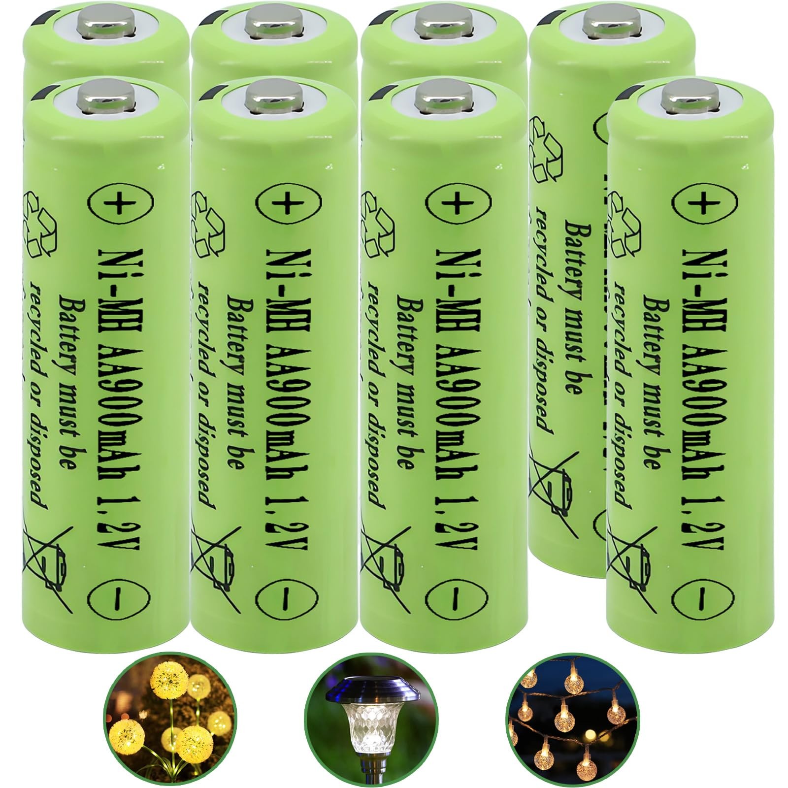 Yibatopow 1.2v AA 900mAh Ni-MH Rechargeable Batteries,Double A Pre-Charged…