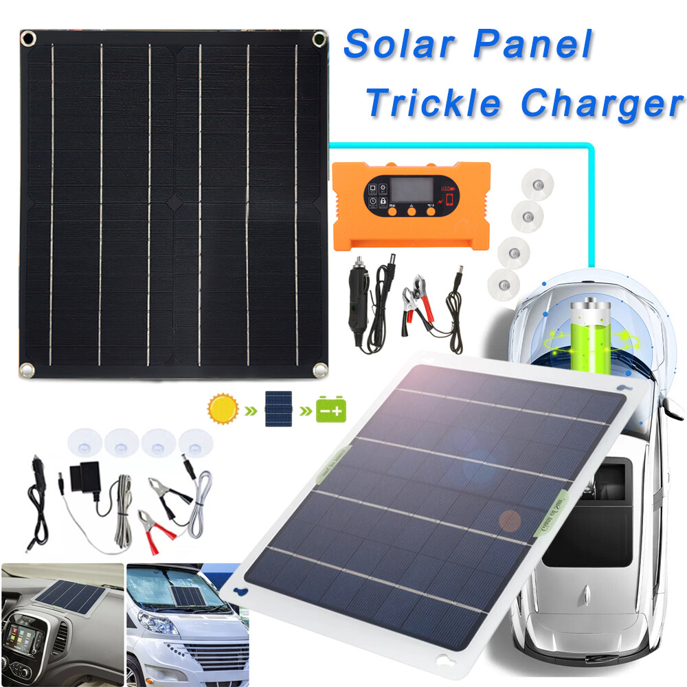 80W Solar Panel 12V Trickle Charger Battery Charger Kit Maintainer Boat Car RV