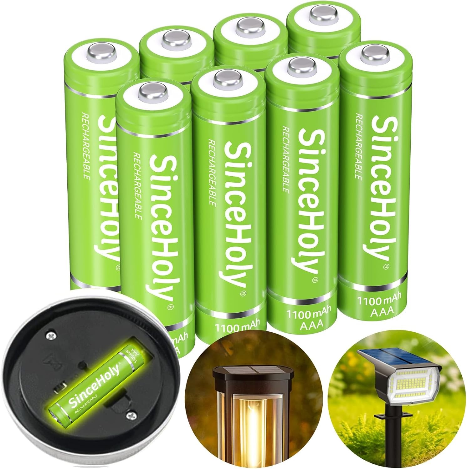 8-Pack 1.2V Rechargeable AAA Batteries, 1100mAh NiMH Precharged Triple A…