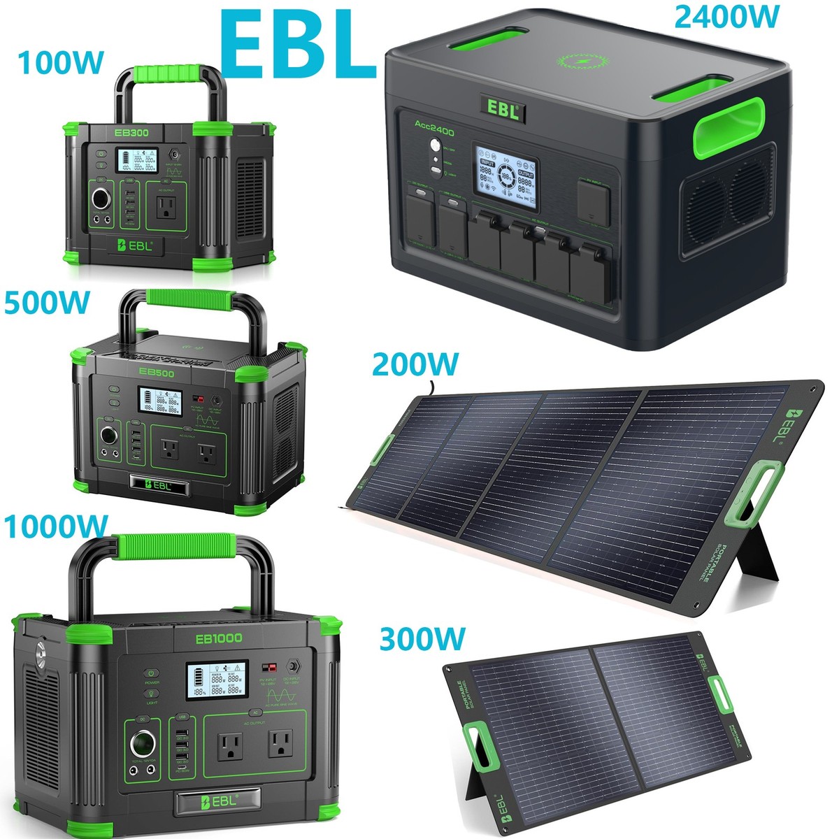 Solar Generator 300~2400W  Portable Power Station,Solar Panel Kit,for choice
