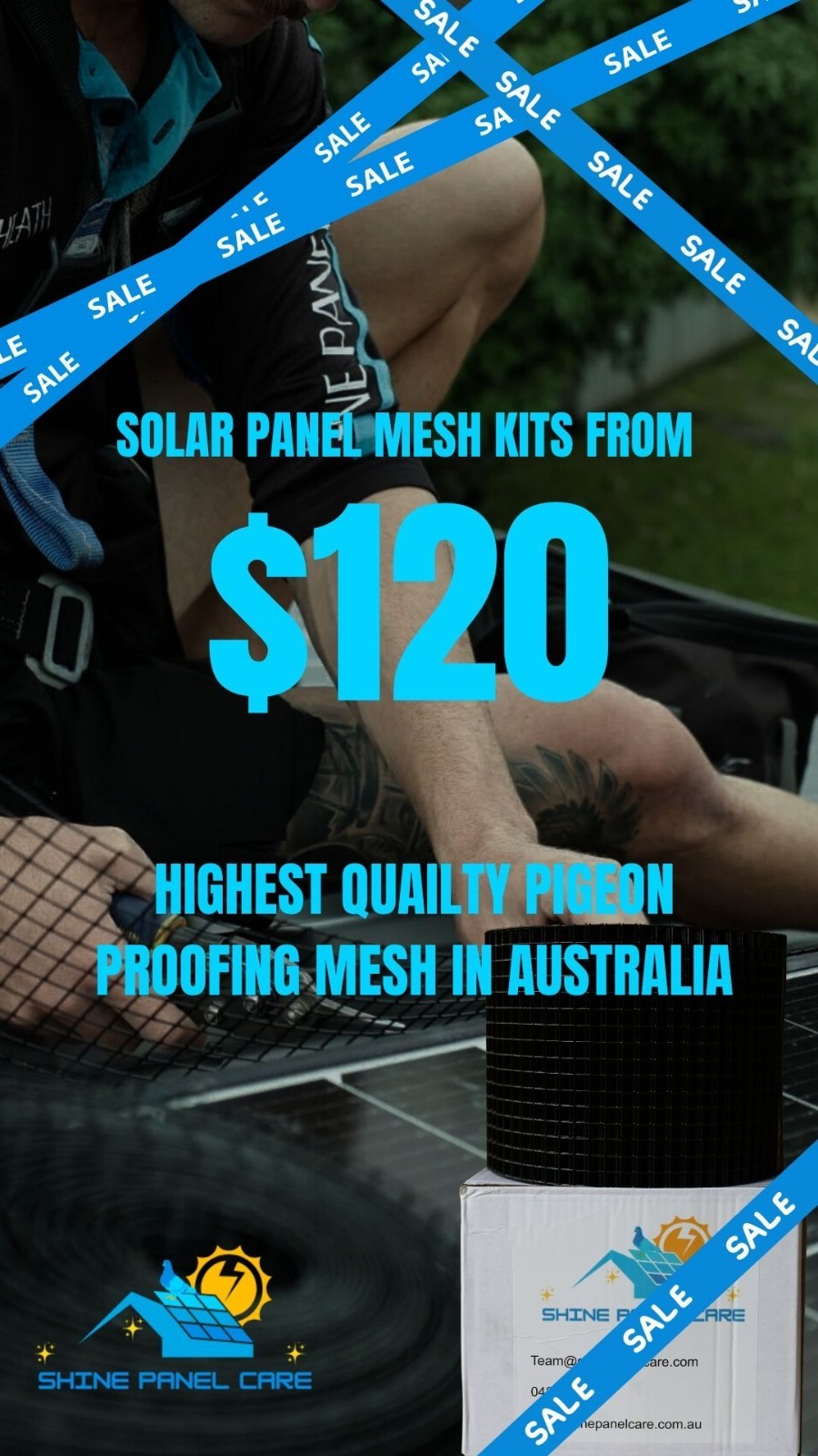 solar panel bird proofing kit x 30m