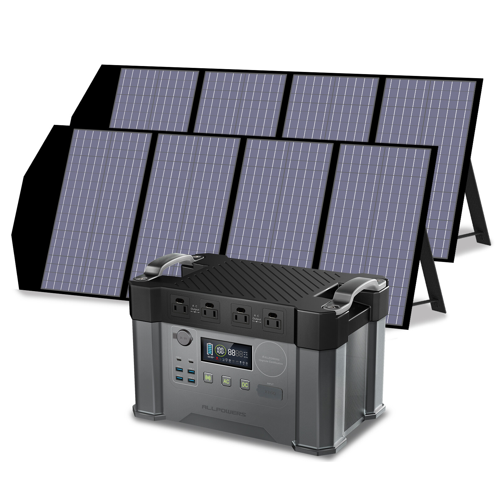 ALLPOWERS 2400W Portable Power Station Generator RV With 2X 140W Solar Panel