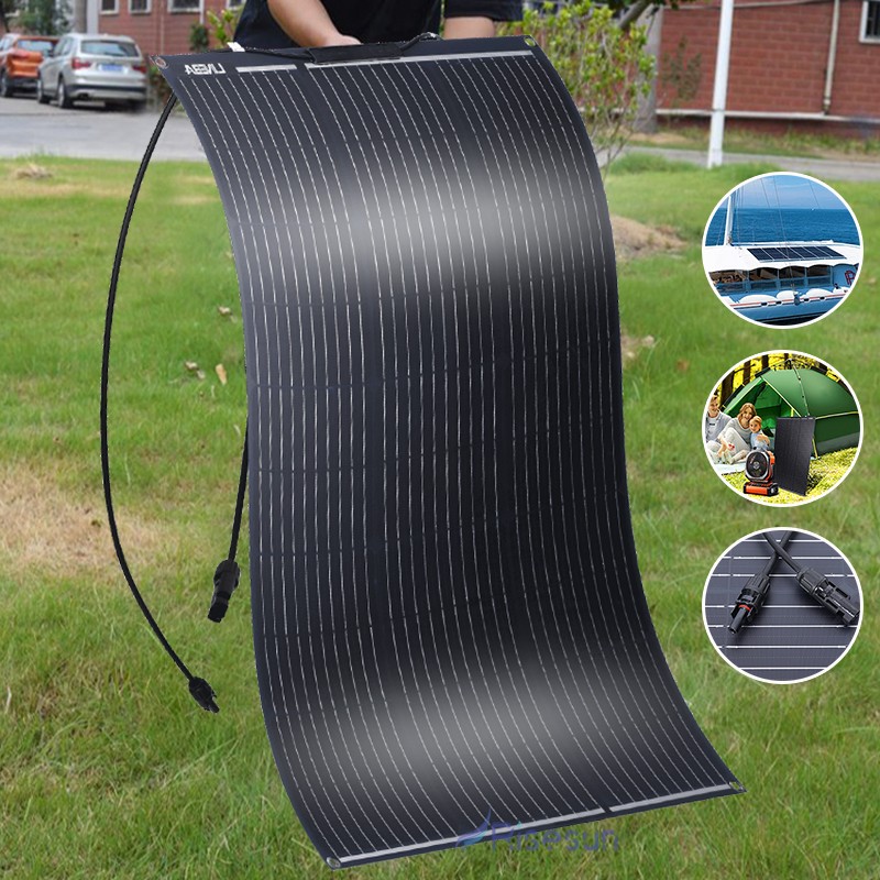 100W Watt Monocrystalline Solar Panel 18V Charging RV Camping Home Off-Grid Boat