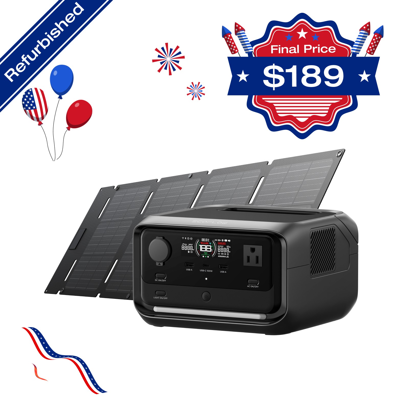 EcoFlow River 3 Plus 286Wh Wireless Boost Combo & 45W Solar Panel Kit for Travel