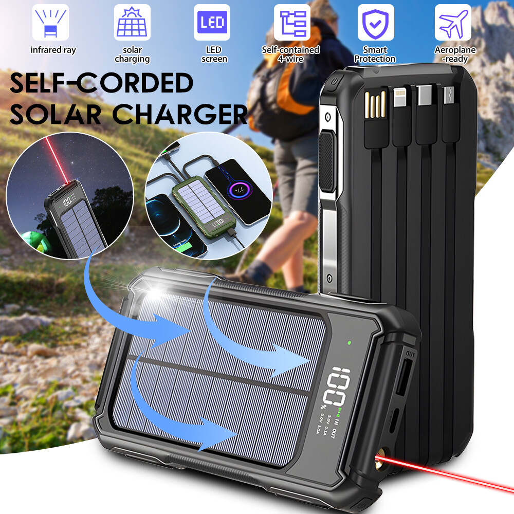 40000mAh Cargador Portatil Solar De Bateria USB Dual LCD Para Celular Telofonos