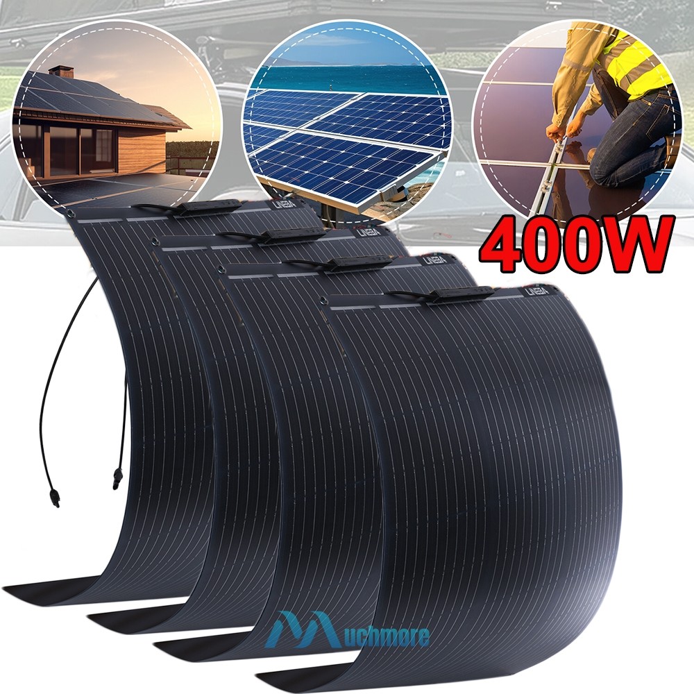 400W Watt Portable Mono Flexible Solar Panel 18V MC4 For RVs Home Roof Off-Grid