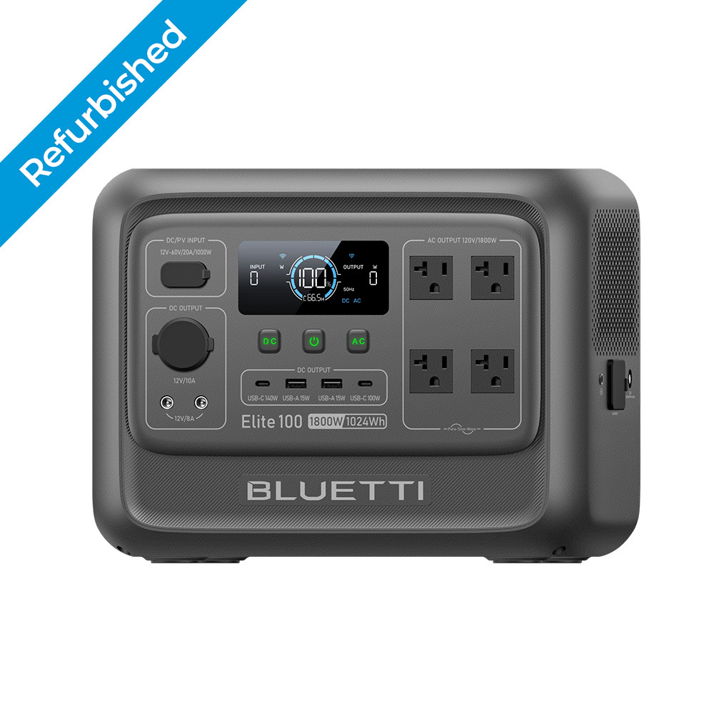 BLUETTI Elite 100 V2 1024Wh 1800W Portable Power Station Certified Refurbished
