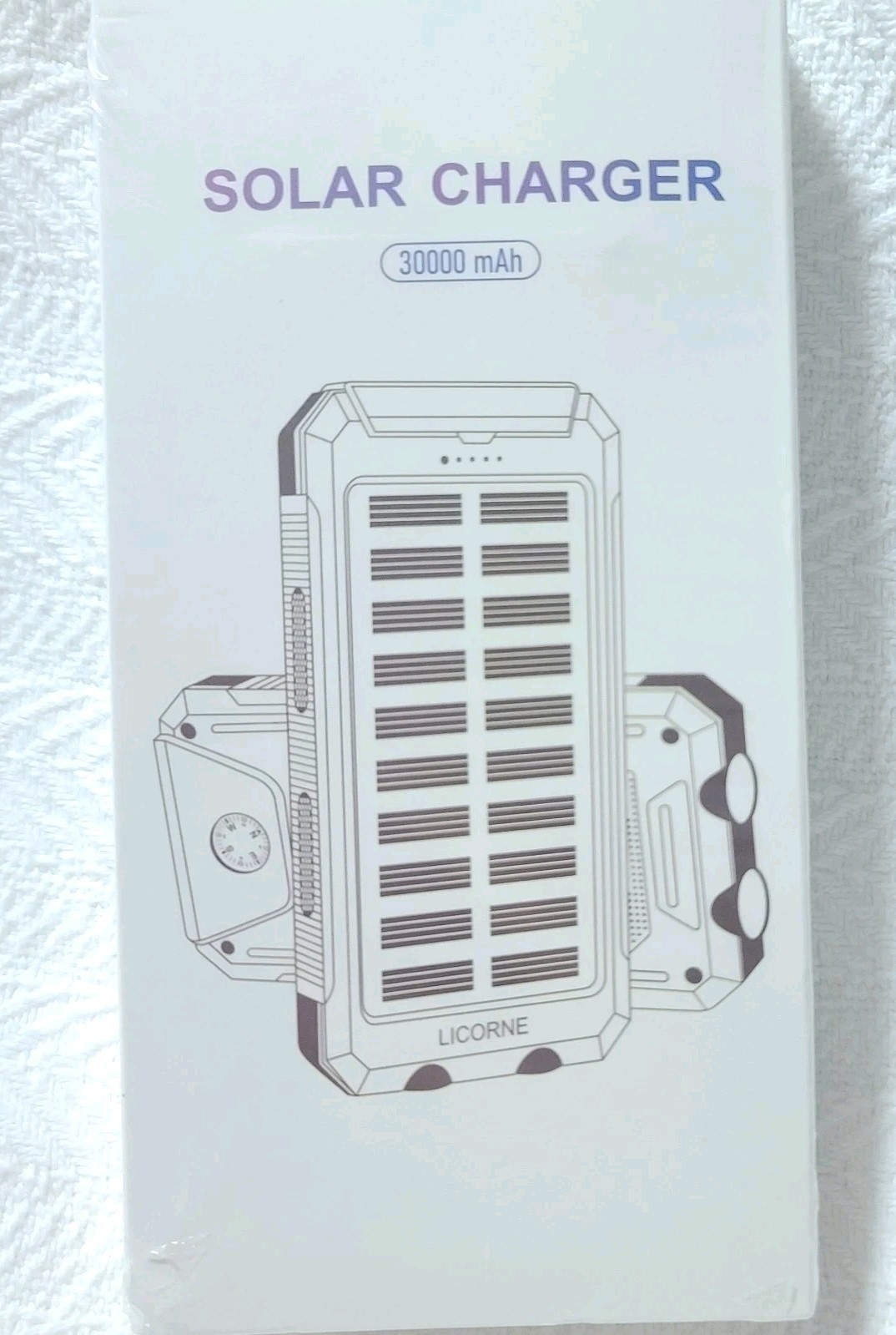 LICORNE Solar Power Bank – 30000 mAh (LJJ-S023) 2 USB Outport & Powerful light