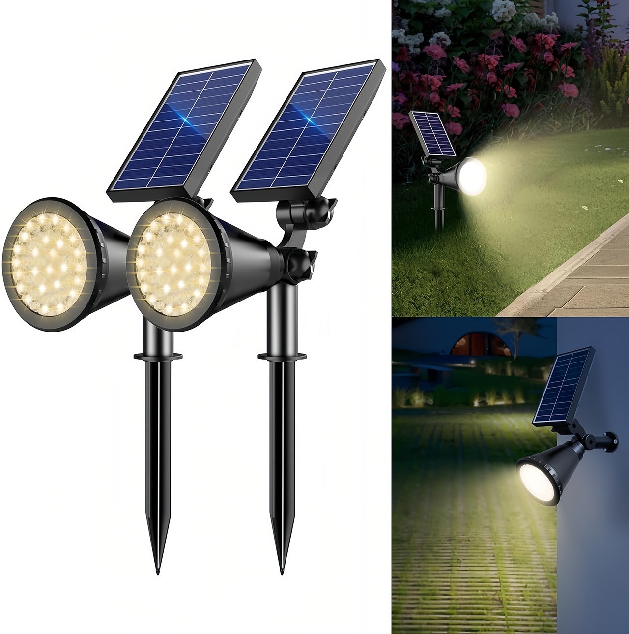36 LEDs Solar Garden Lamp Spot Light Outdoor Lawn Landscape Spotlight Lighting