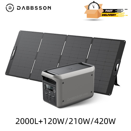 🔥Dabbsson 2200W Solar Generator 2048Wh Portable Power Station &420W Solar Panel