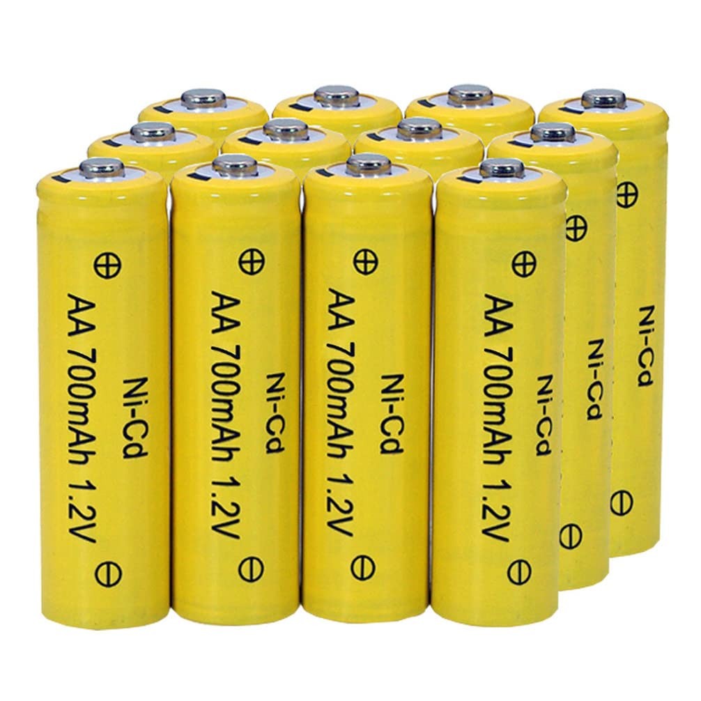 12 Packs AA Garden Ni-Cd Batteries 1.2V AA 700mAh Ni-Cd Rechargable Battery f…