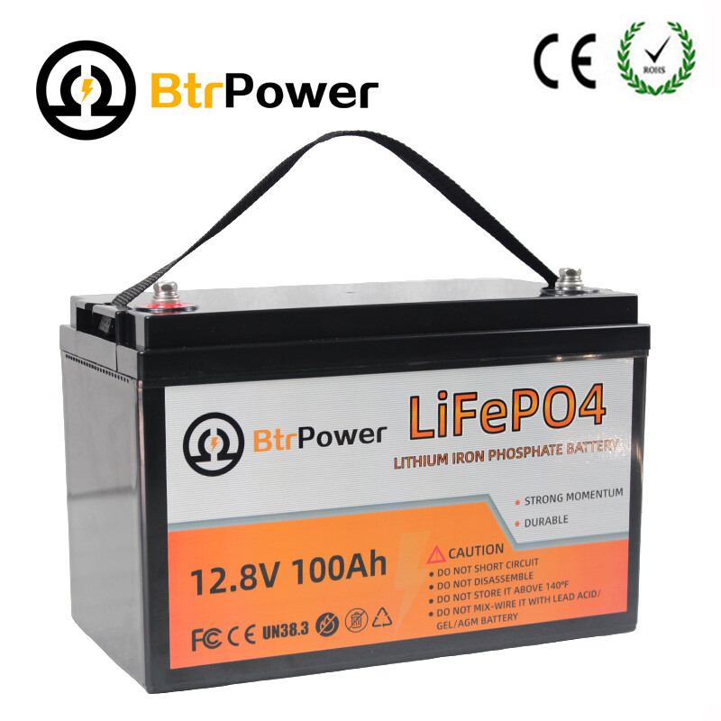 12V 100Ah 1280W Deep Cycles battery LiFePO4 Battery For RV Trailer Solar System