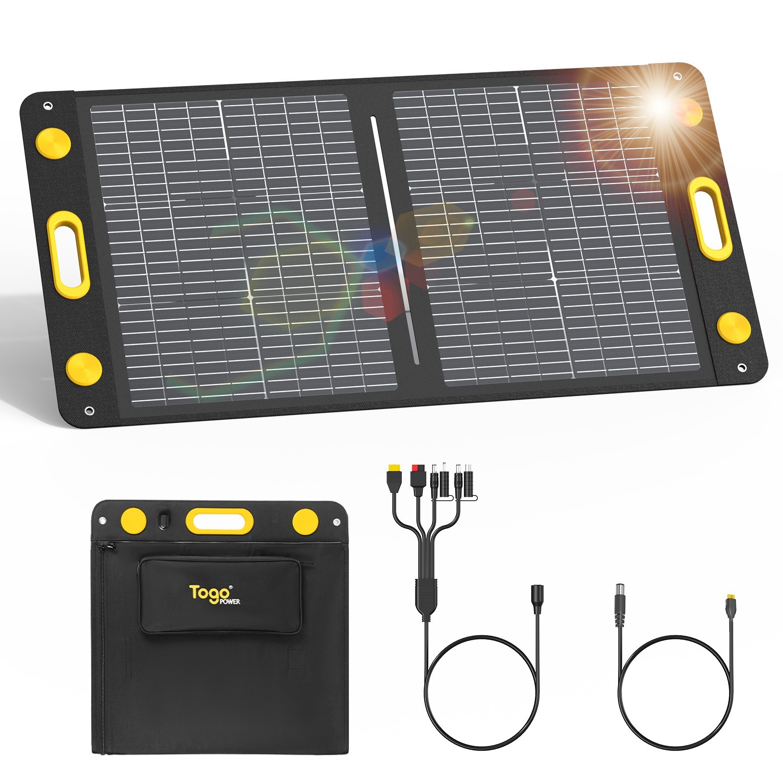 100W Bifacial Portable Solar Panel, Bend Resistant Foldable Solar Panel 100Watt