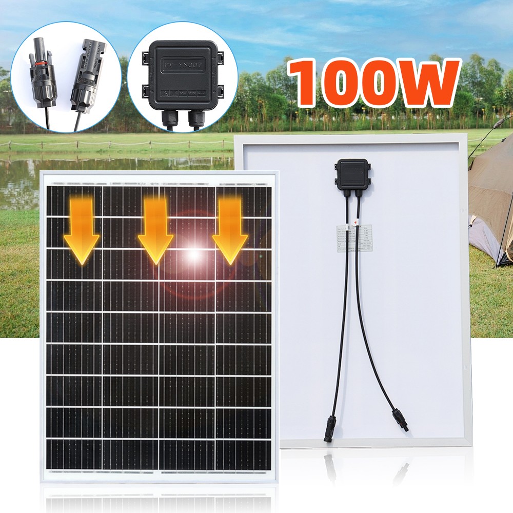 100W Watt Mono Solar Panel 12V Charging Off-Grid Battery Power RV Home Boat Camp
