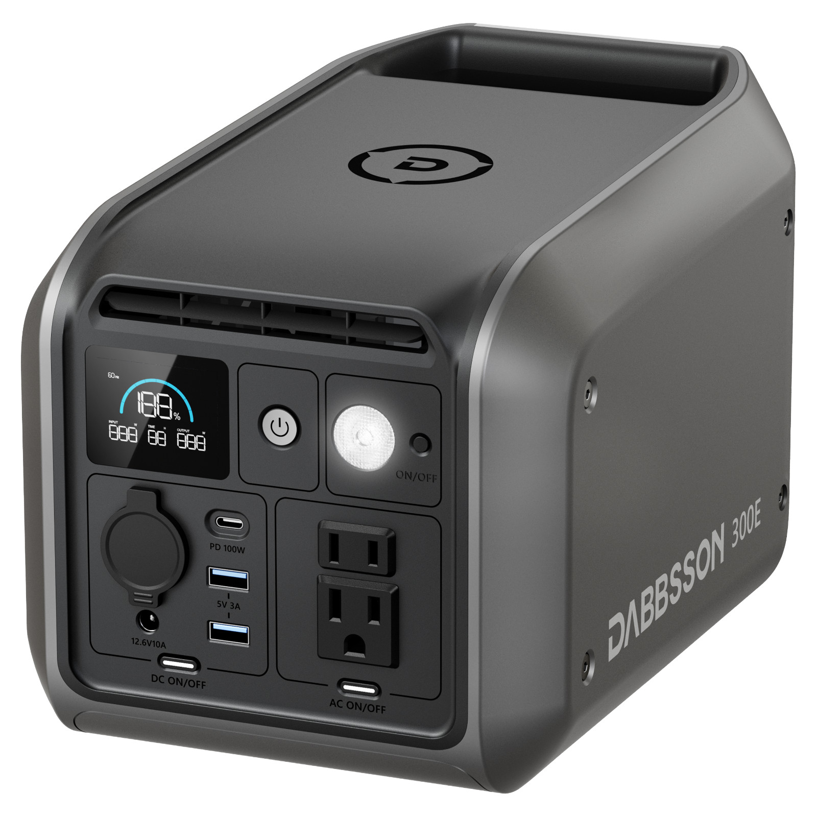 Portable Power Station 298Wh 300W Solar Generator 4.3kg RV Camping Dabbsson 300E