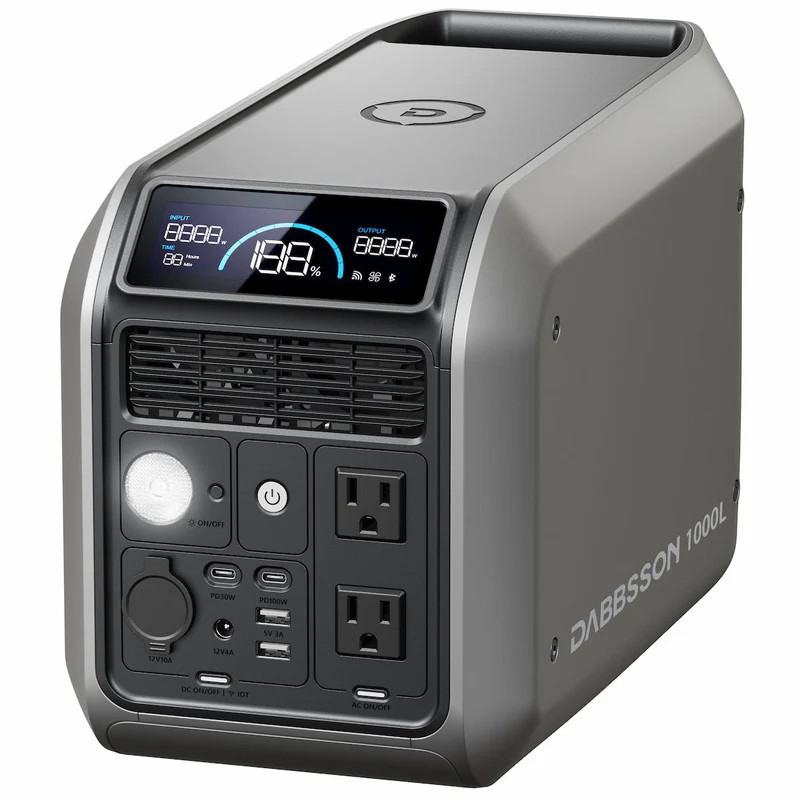 Dabbsson 1008Wh 1000L Portable Power Station 1200W Solar Generator for Camping