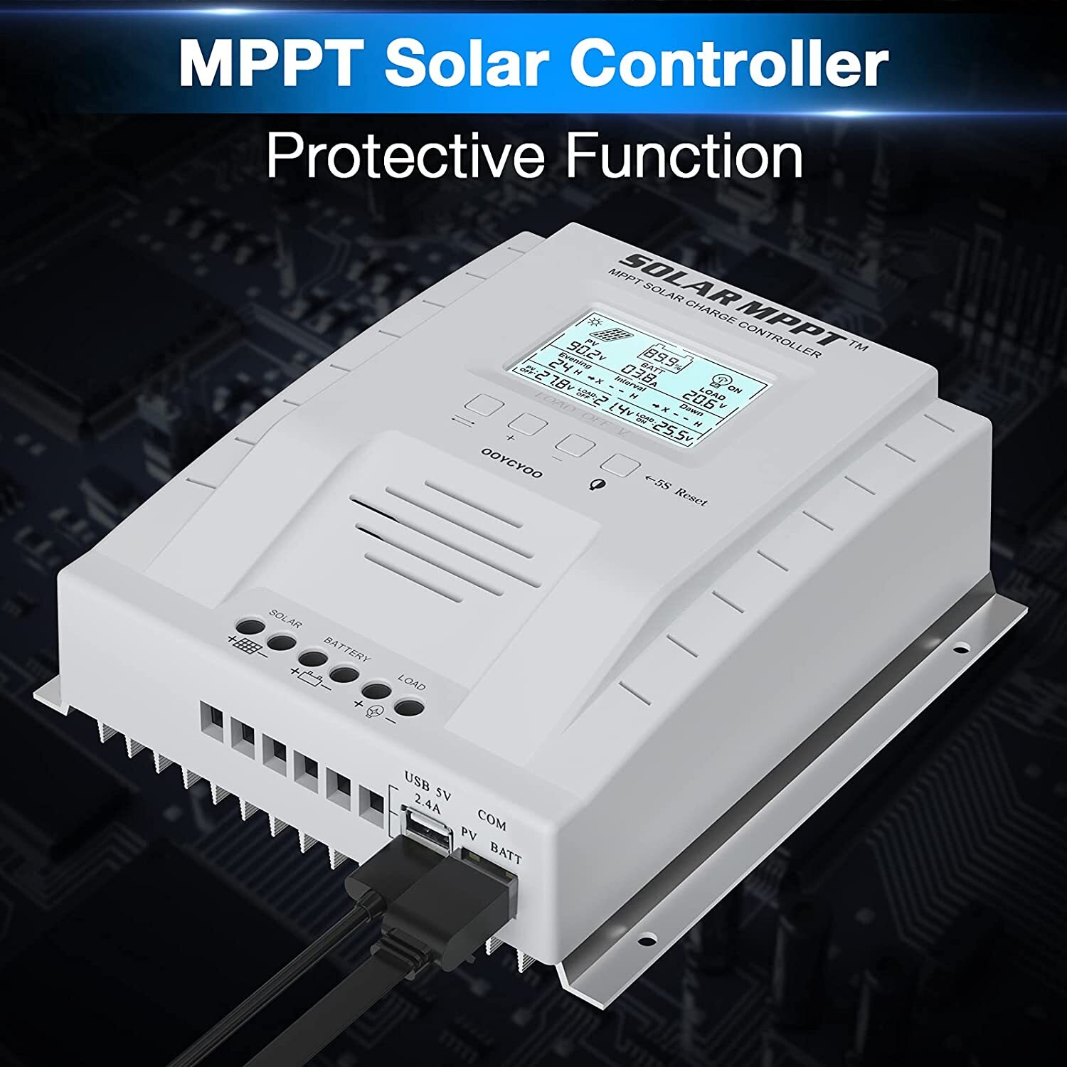 MPPT 60AMP Solar Charge Controller For 12V 24V DC Battery Regulator MAX 1500W U6