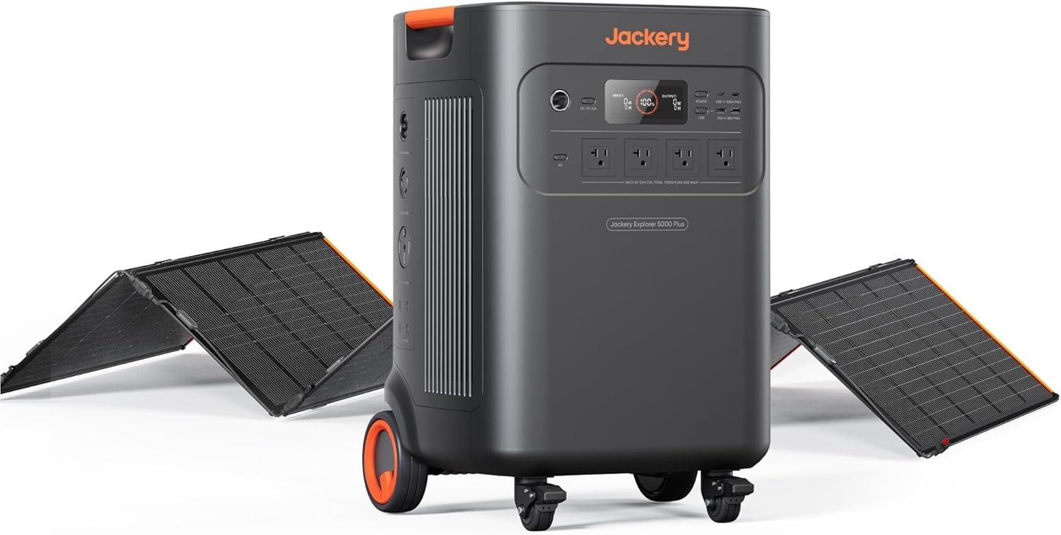 Generator 5000 Plus with 500W(85Wx6) Solar Panels, 5040Wh LiFePO4 Battery Power
