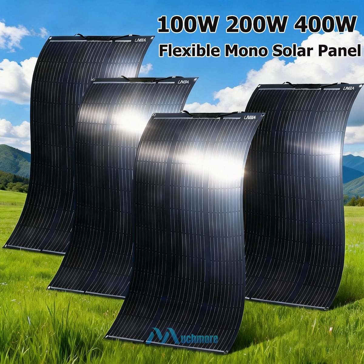 400W Mono Flexible Solar Panel 12V Portable Power Charge Camping Home RV Battery