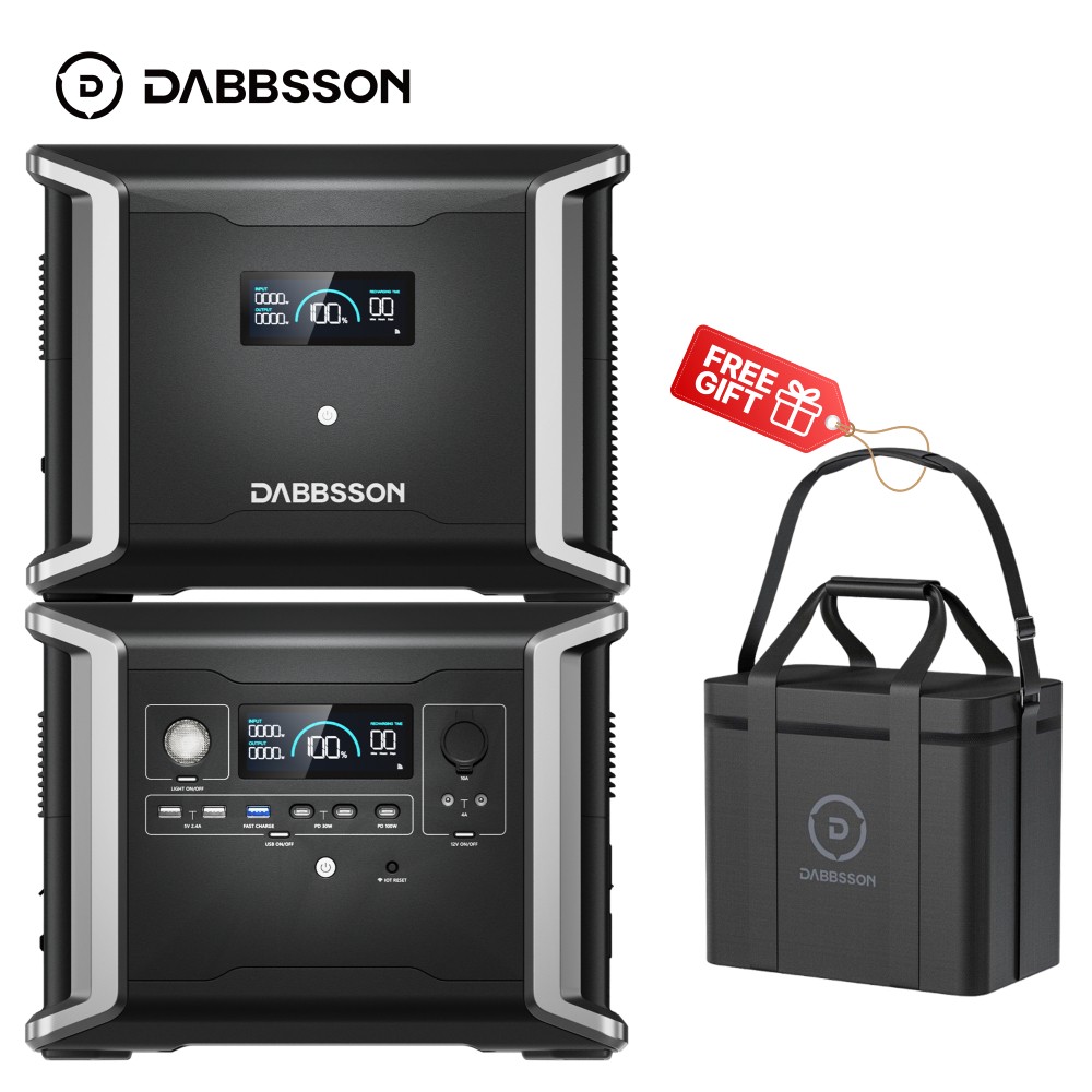 Dabbsson 3030Wh Portable Power Station Solar Generator +Extra Battery Camping RV