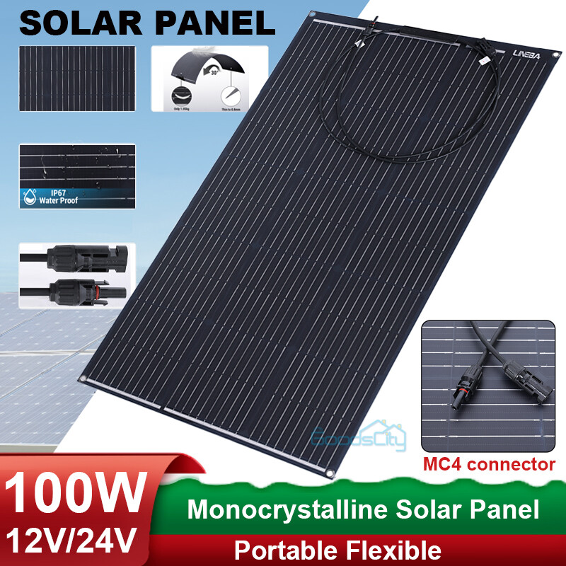 100W Watt 12V Monocrystalline Solar Panel 12BB Cell For Home RV