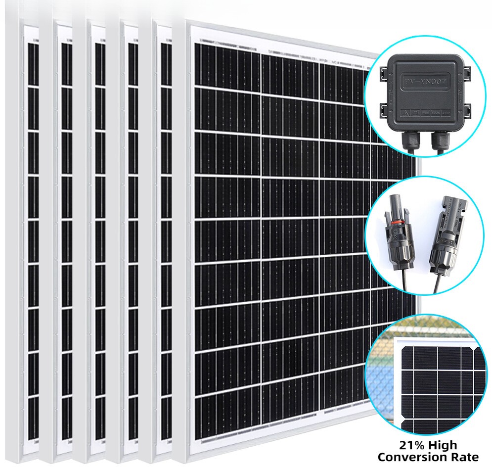 200W 400W 600W Watt 12V Monocrystalline Solar Panel Home RV Camping Off Grid US