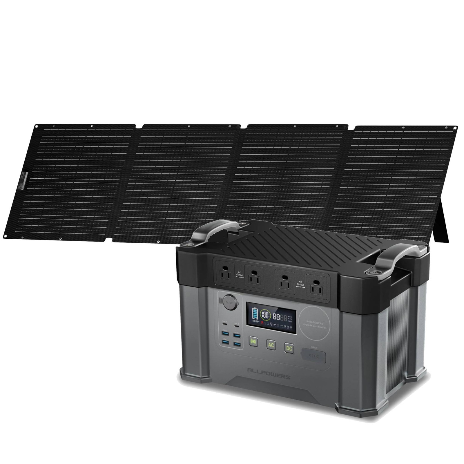 ALLPOWERS 2400W Portable Power Station Generator With Foldable Solar Panel Kit