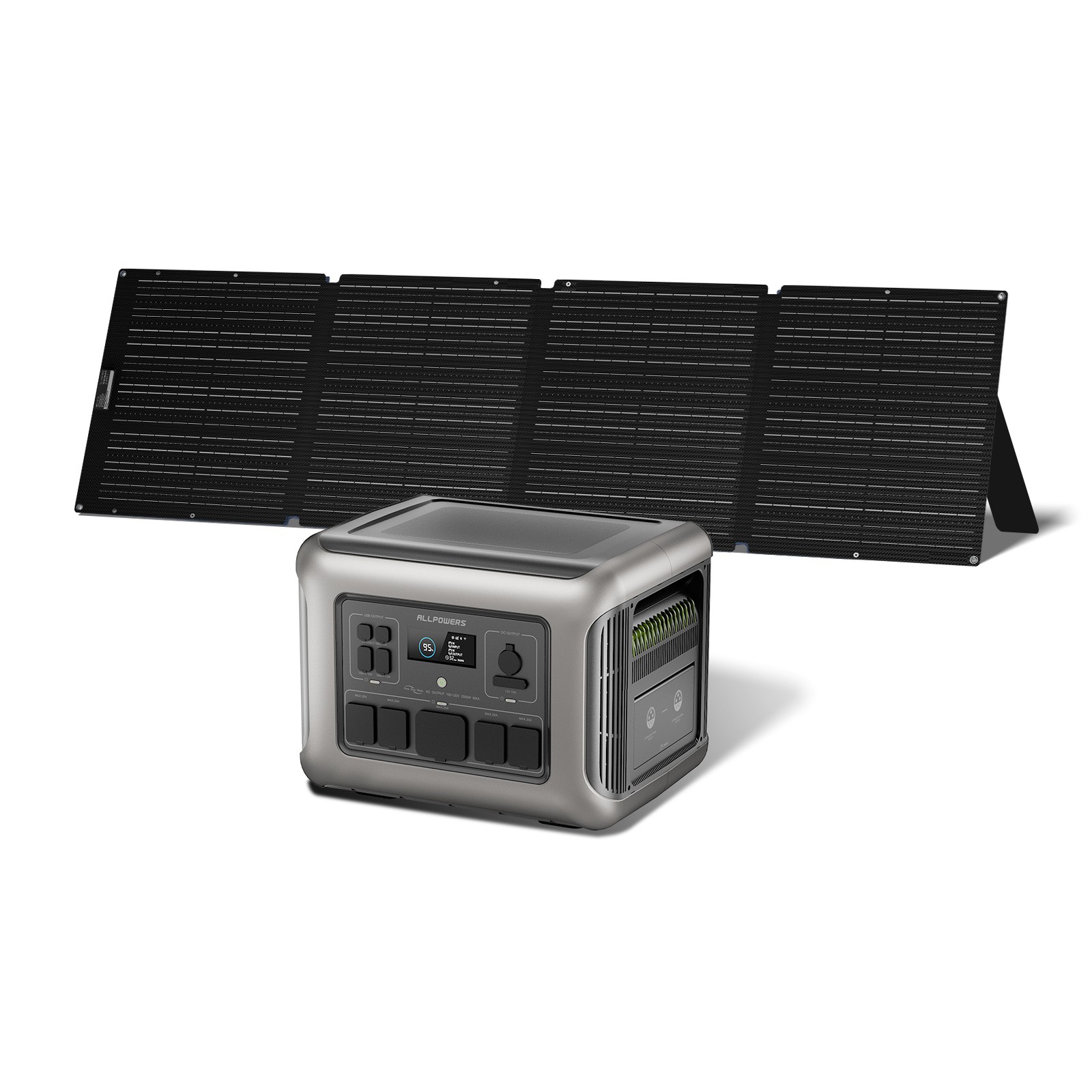 ALLPOWERS 2500W Solar Generator AC DC Power Station 200W Foldable Solar Charger