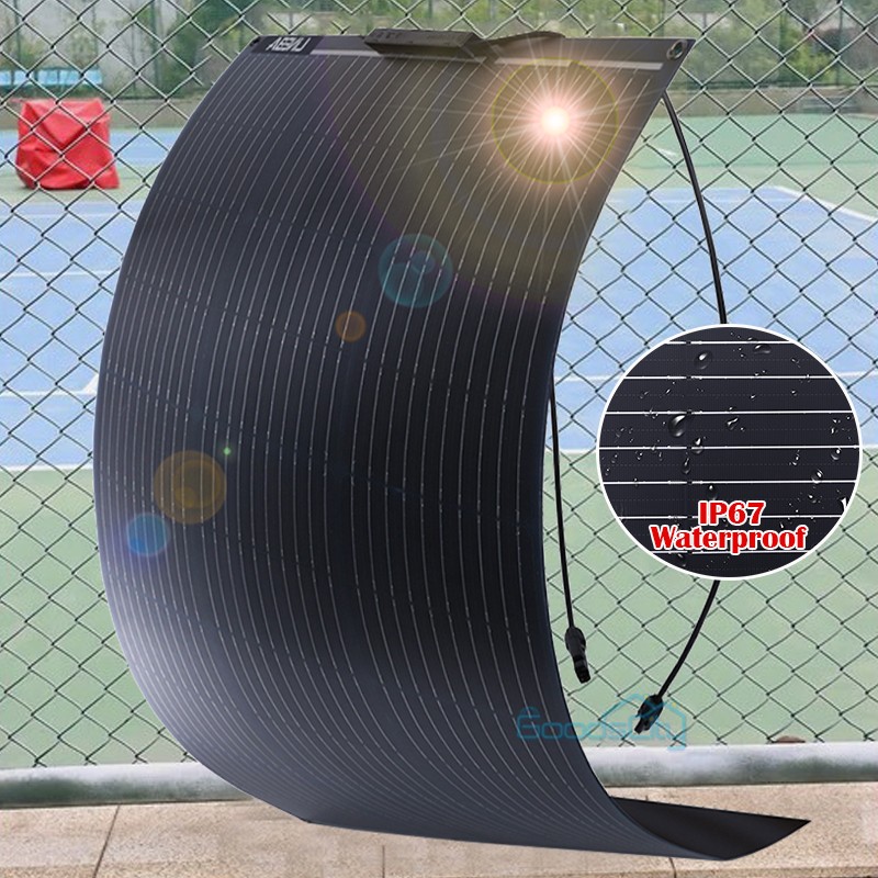 Upgraded Flexible 100W Watt Mono Solar Panel 12V Power Portable Camping Home RV