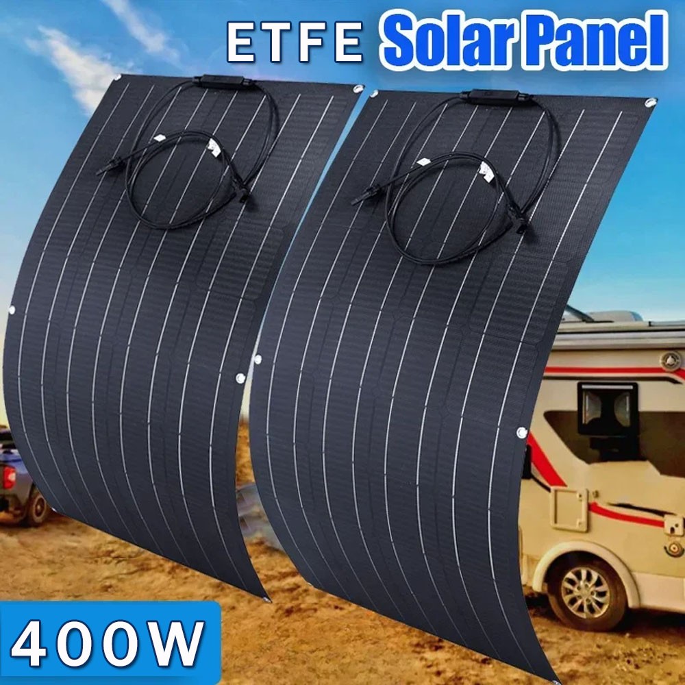 400W 18V 12V Flexible Solar Panel Mono Camping Home RV Battery Charge Off-Grid