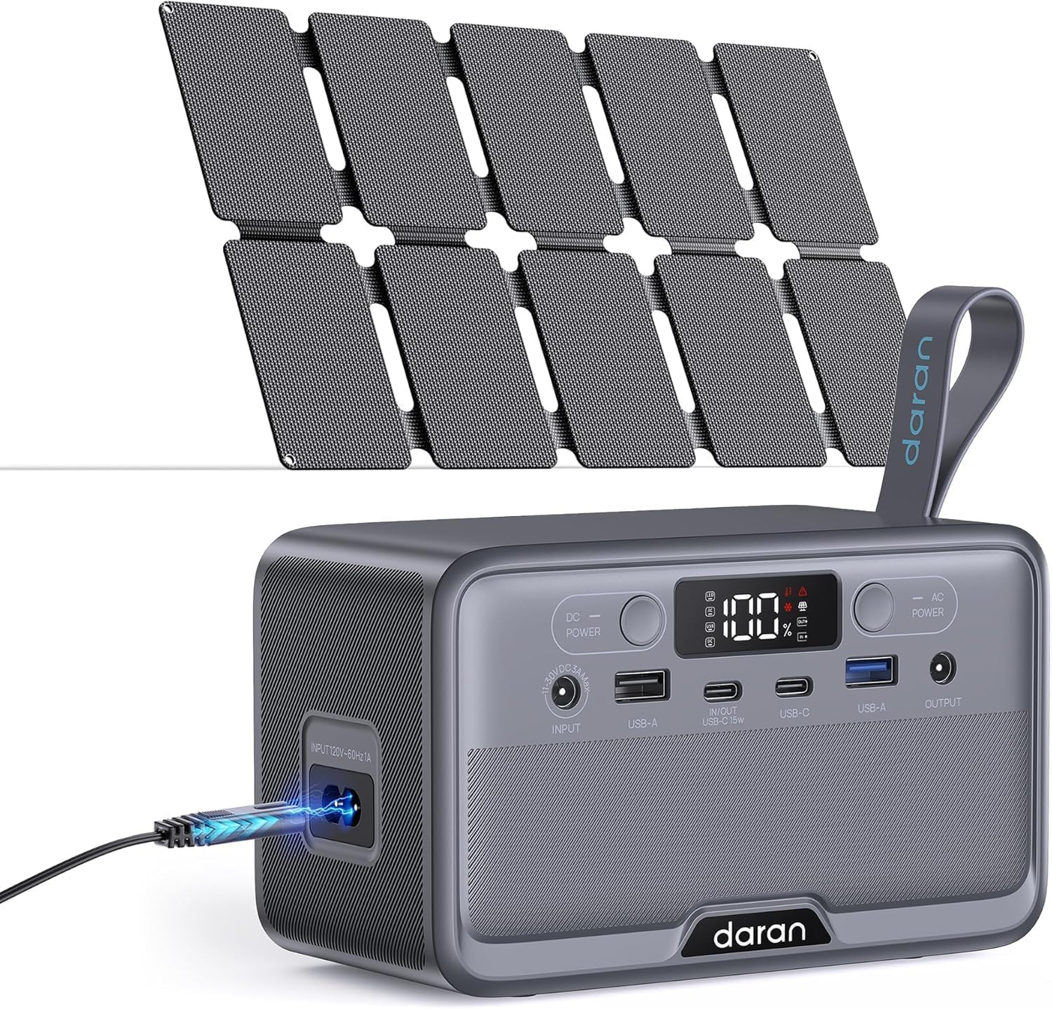 Portable Power Station 100W with 25W Solar Panel Lifepo4 Battery Power Bank With