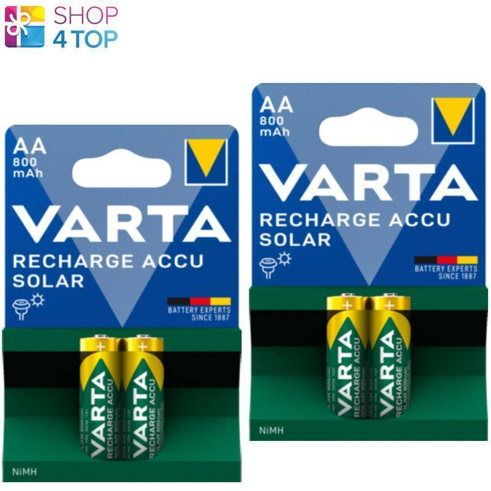 4 VARTA Recharge Battery Solar Aa Batteries Lr6 800Mah Nimh Hr6 1.2V Aa 2Bl New