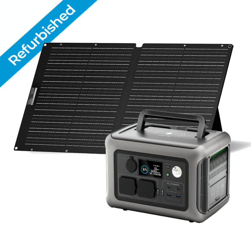 ALLPOWERS 600W Portable Power Station Generator RV LiFePO4 with 100W Solar Panel