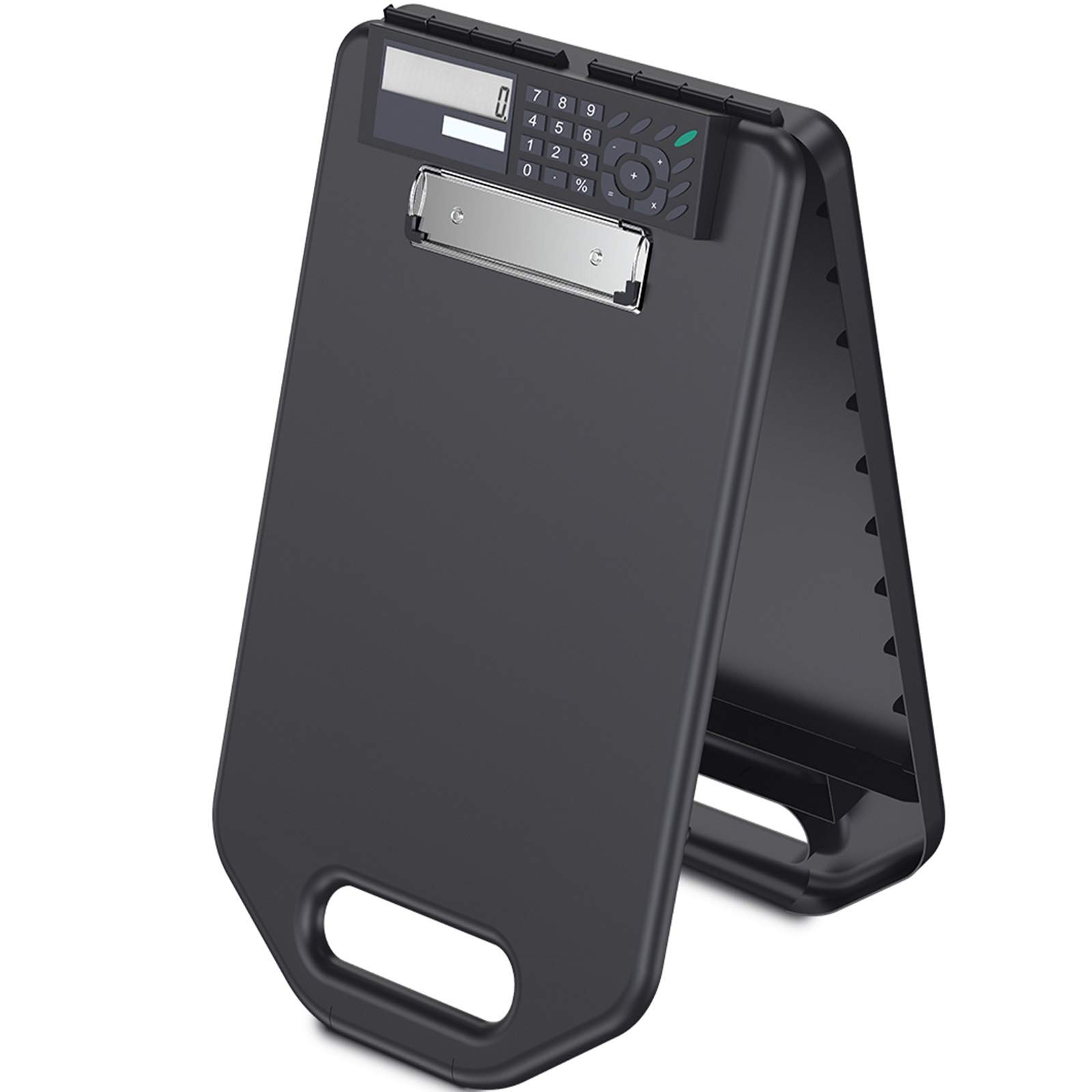 Calculator Storage Clipboard With Handle, Plastic Compartment Hold 200