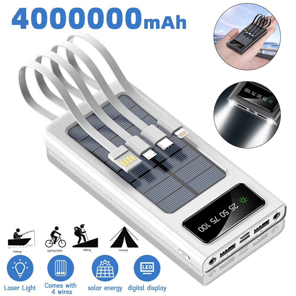 2026 Super 40000000mAh 4 USB Portable Charger Solar Power Bank For Cell Phone
