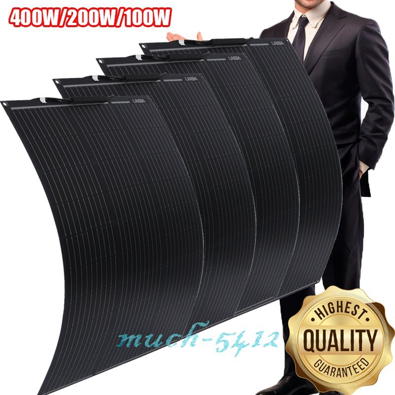 100W 200W 400W Flexible 18V Solar Panel Mono PV N-Type Charger RV Home Off-Grid