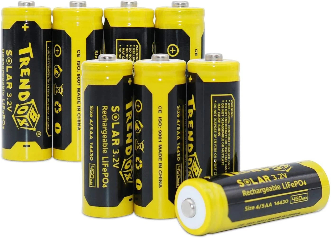 14430 3.2V 450Mah Battery Lifepo4 Rechargeable Solar Batteries for Outdoor Garde