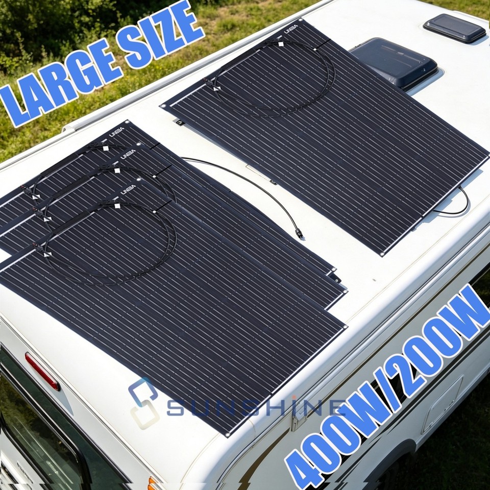 18V 400W 200W Mono Solar Panel N-Type 12BB Power RV Camping Home Boat Off Grid