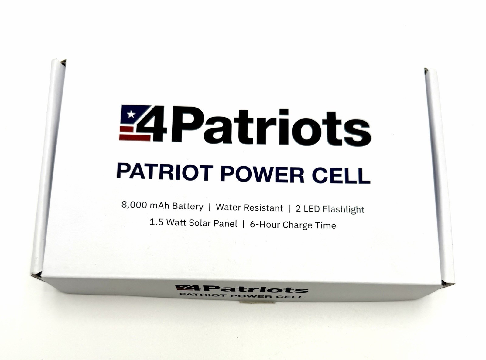 4Patriots Patriot Power Cell 8000mAh Solar Battery Bank LED Flashlight New Boxed