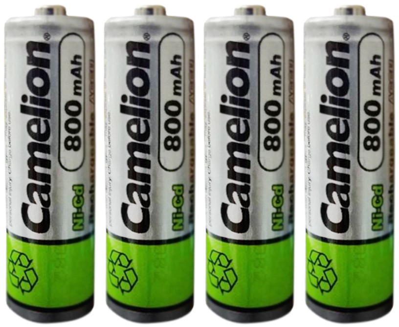 4 Camelion AA Ni-CD 800mAh 1.2V Rechargeable Solar Batteries