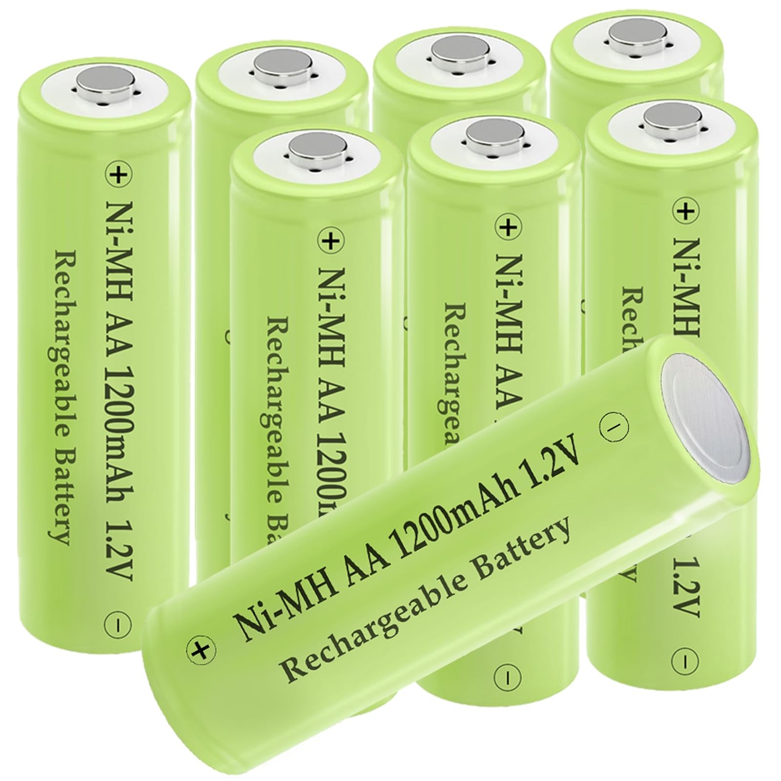 8 Pack Rechargeable NIMH AA 1200mAh 1.2V Solar Batteries Pre-Charged for Elec…