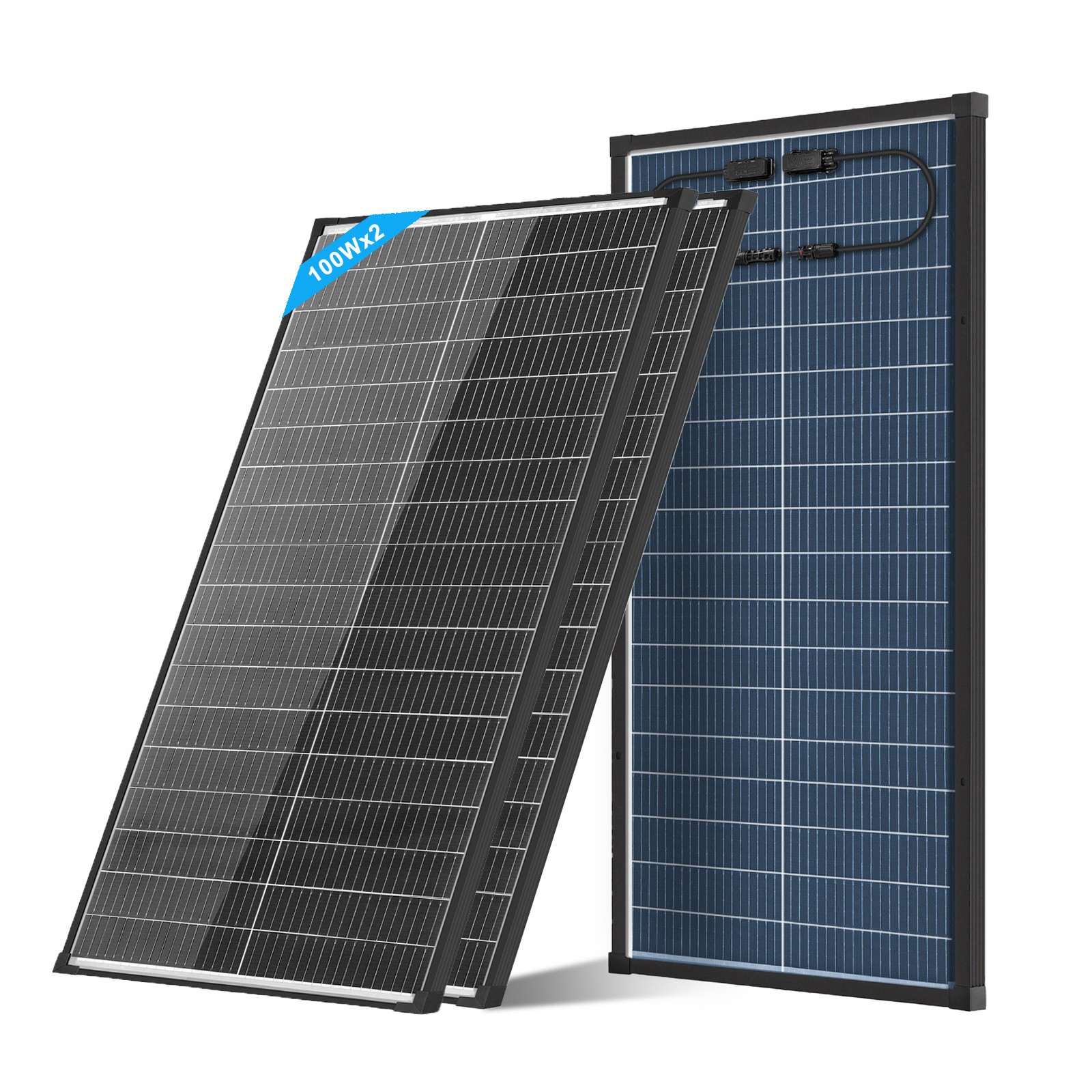 AeternaSol Bifacial 2Pack 100W Solar Panel N-Type 18BB 200W Mono 18V PV Home RV
