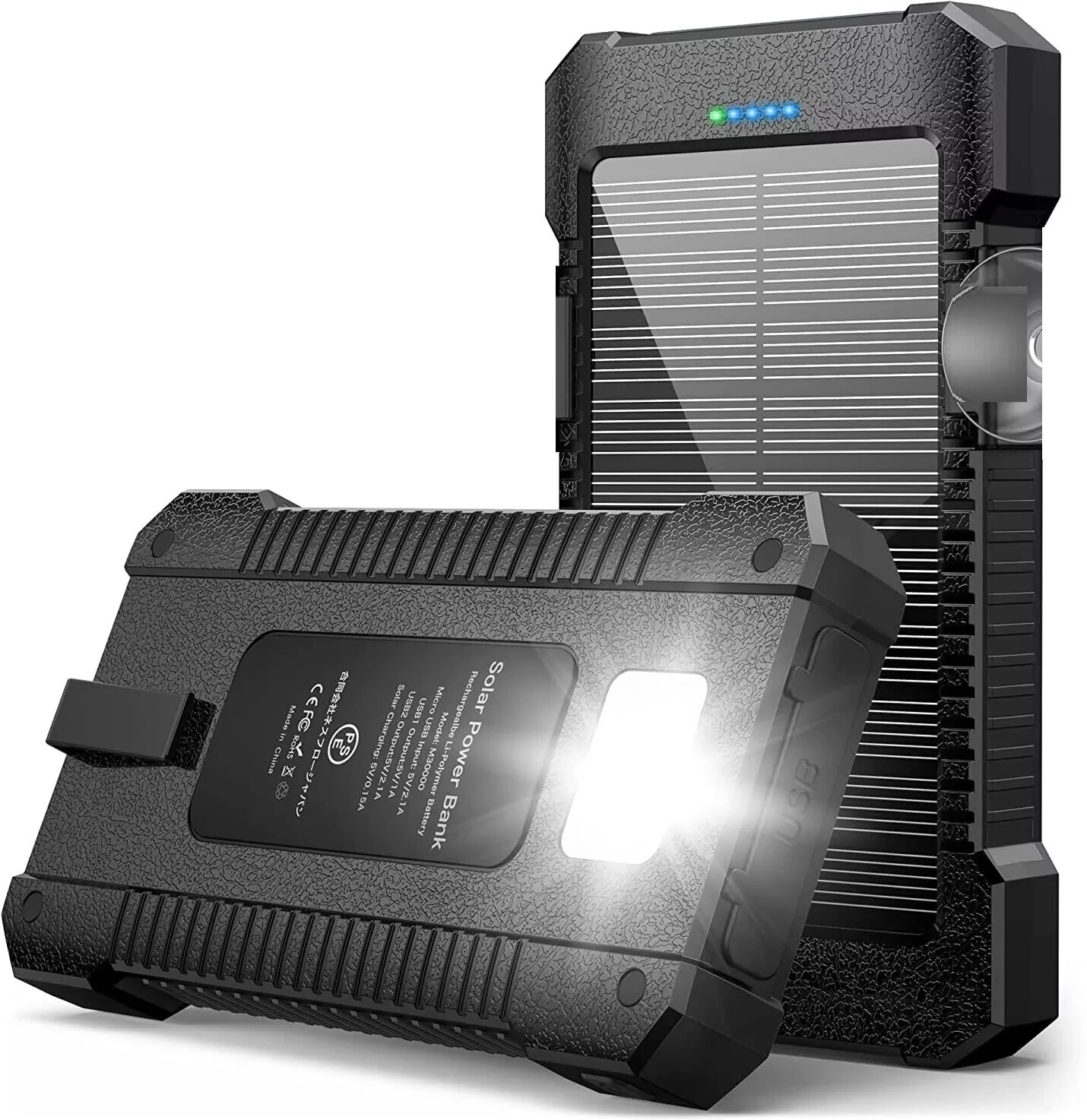2025 Super 30000mAh USB Portable Charger Solar Power Bank for Cell Phone US