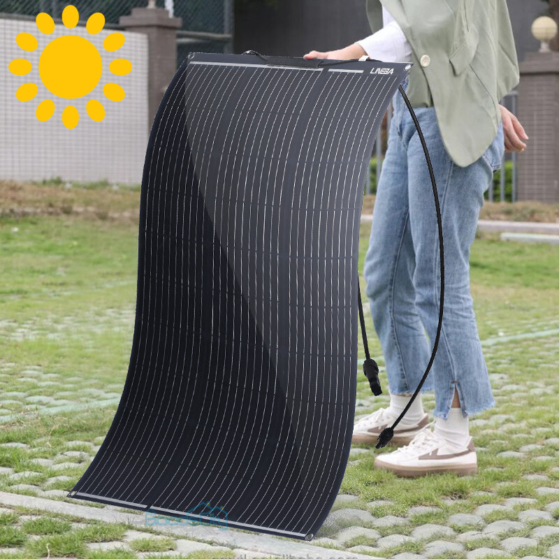100W Watt Portable Flexible Bendable Solar Panel RV Camping Off-Grid Rooftop