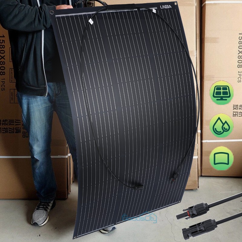 100W Flexible Solar Panel Mono 18V for Home RV Boat Camp Power Battery Charging