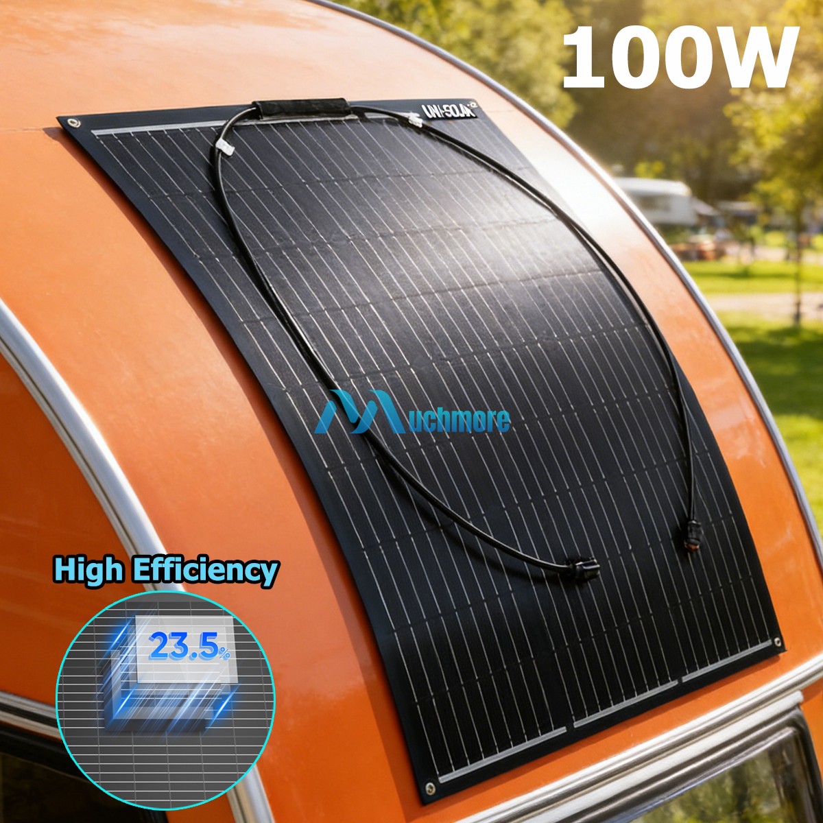 100W Solar Panel Mono 18V Charger For RV Marine Rooftop Farm Battery Off Grid