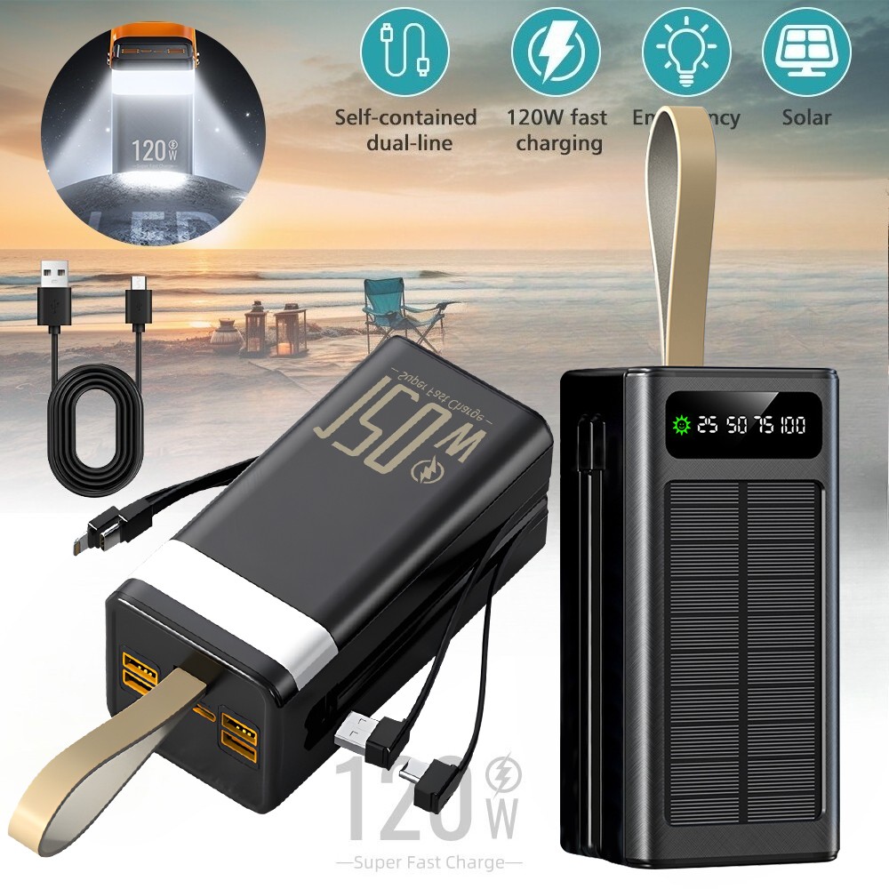 Power Bank 70000mAh 120W Charging Portable External Battery For all Cell Phone