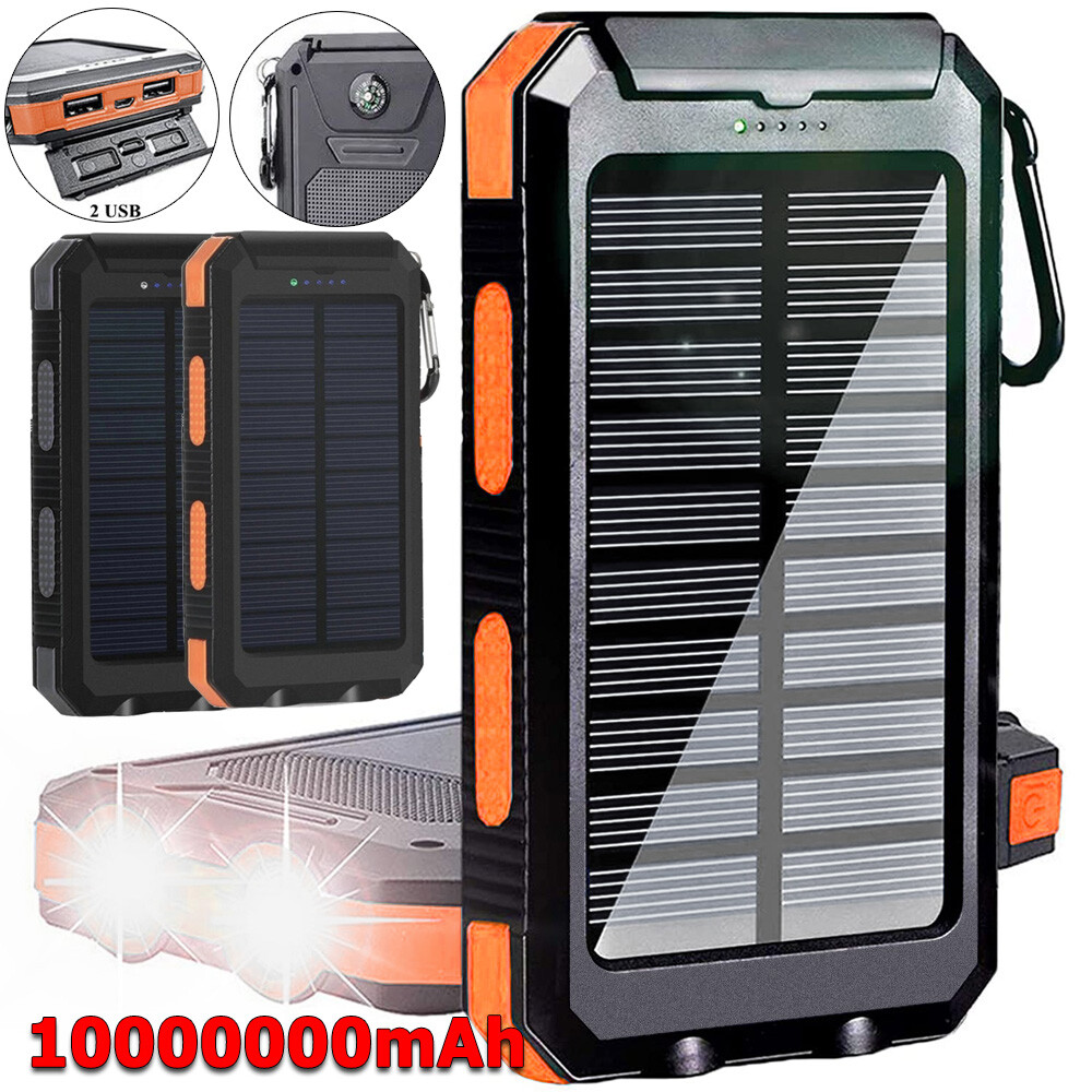 2023 Super 100,000,00mAh USB Portable Charger Solar Power Bank For Cell Phone