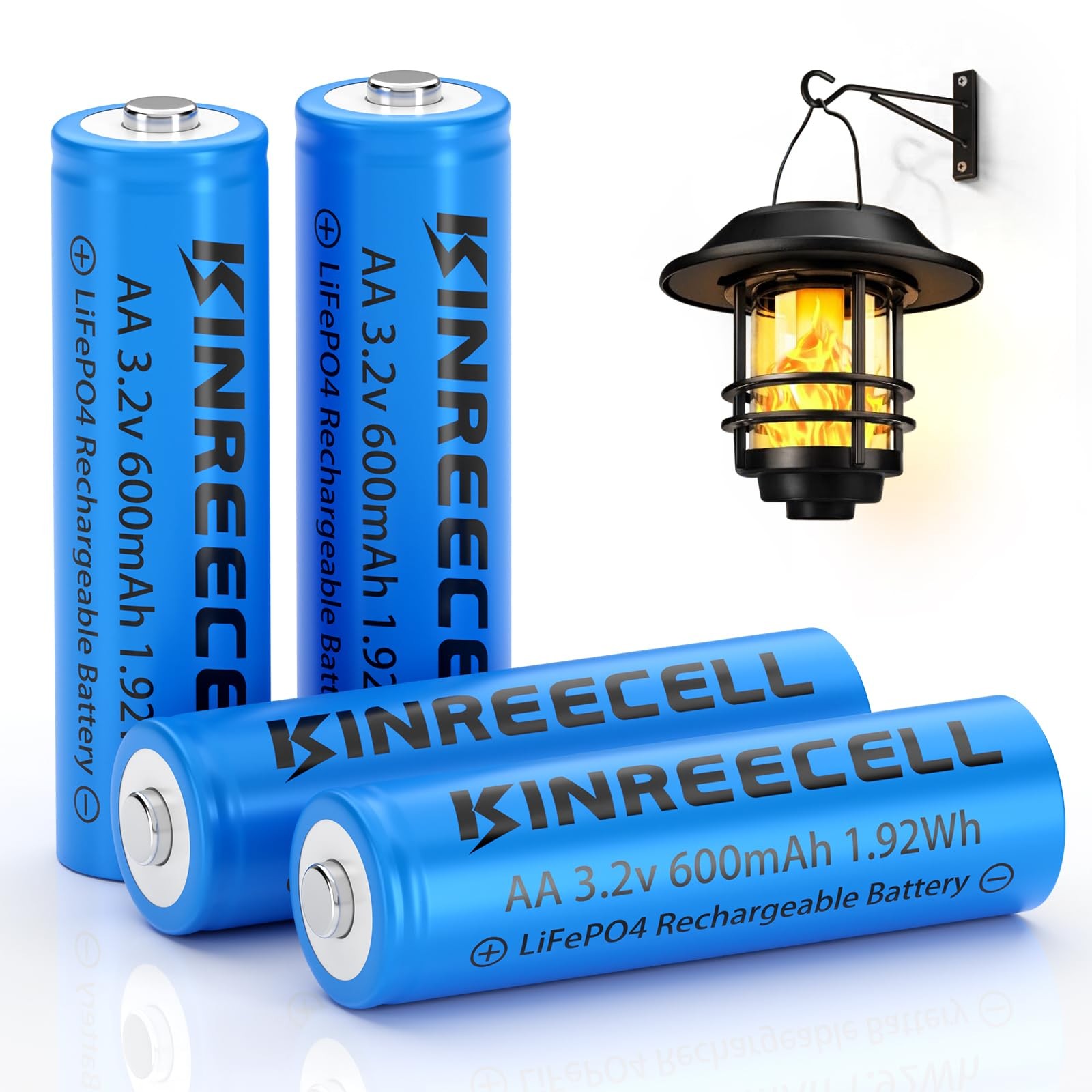 LiFePO4 AA Rechargeable Battery, AA 3.2v 600mah 1.92wh Solar Battery, 3.2v Re…