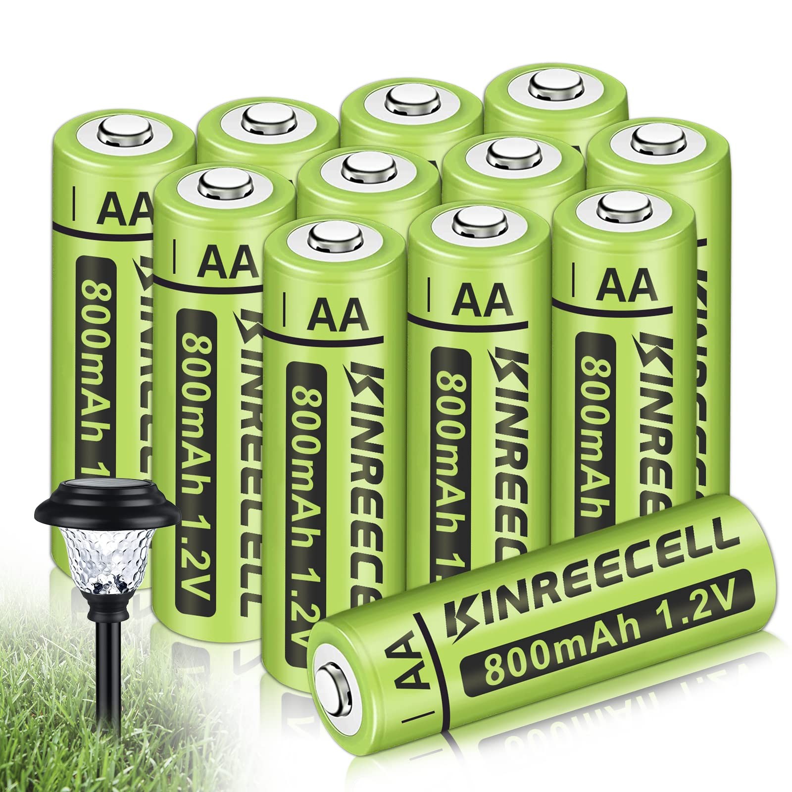 Rechargeable AA Batteries, Ni-MH Double A Solar Batteries High Capacity 1.2V …